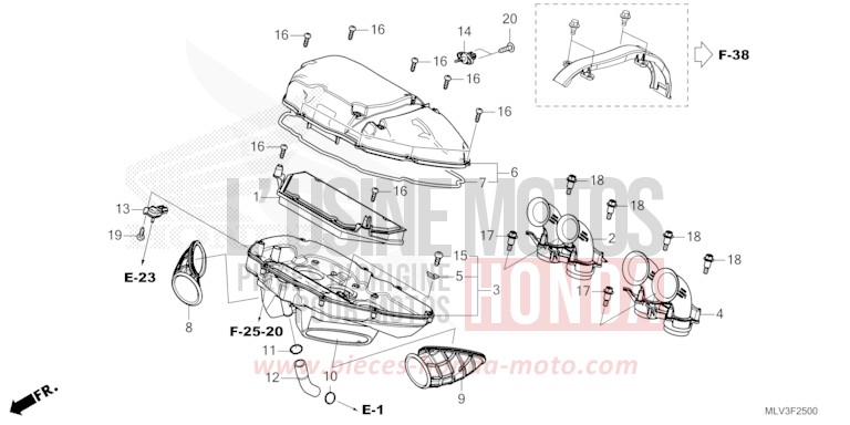 FILTRE A AIR de CB1000F "Big One" GRAPHITE BLACK (NHB01) 2026